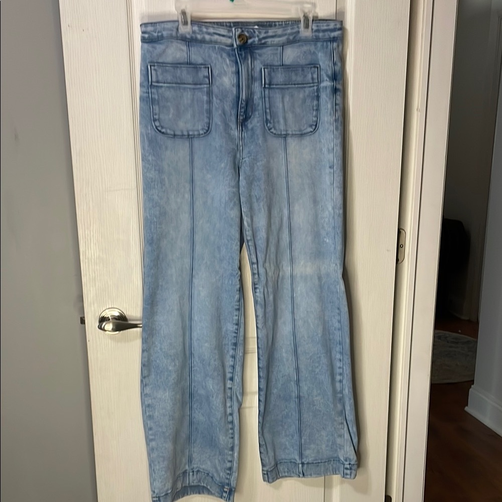 LC Lauren Conrad Blue Flare Wide Leg Jeans